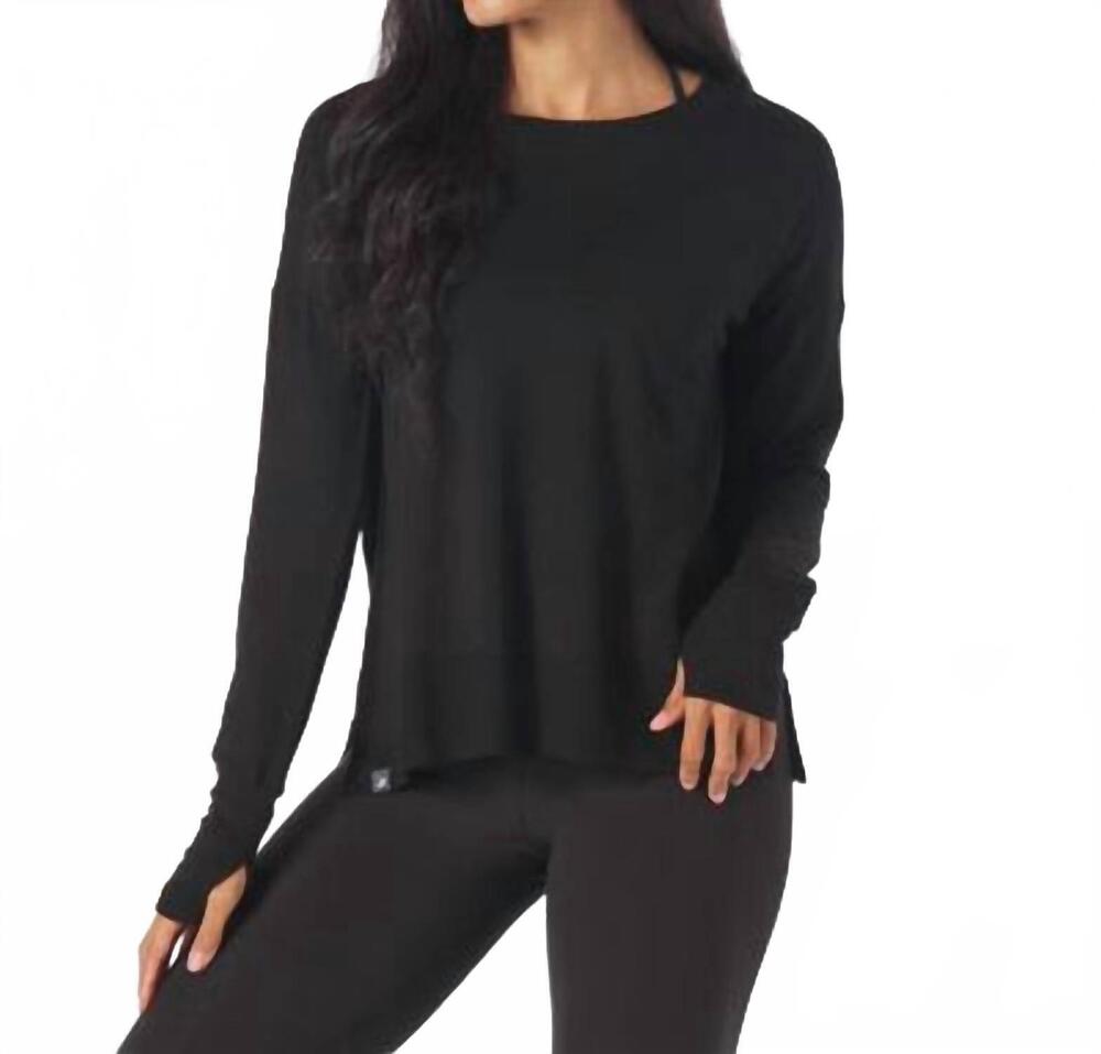 NEW GLYDER lounge long sleeve tee in black